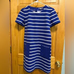 Gap size S cobalt Blue and White Striped Dress